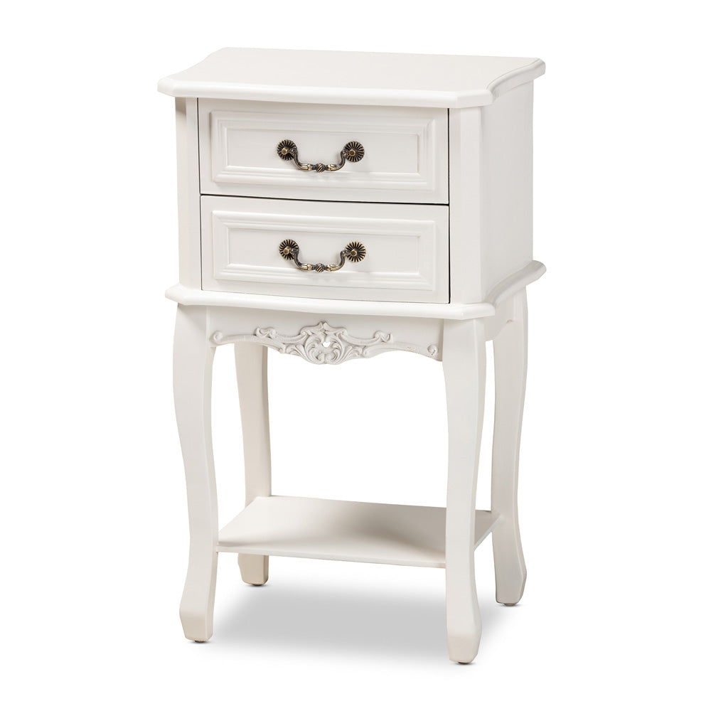 Baxton Studio - Gabrielle End Table in White/Brass - ETASW-06-White-ET view 1