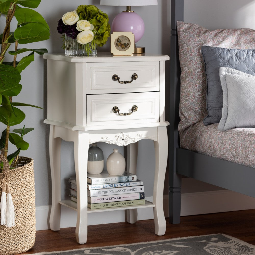Baxton Studio - Gabrielle End Table in White/Brass - ETASW-06-White-ET view 7