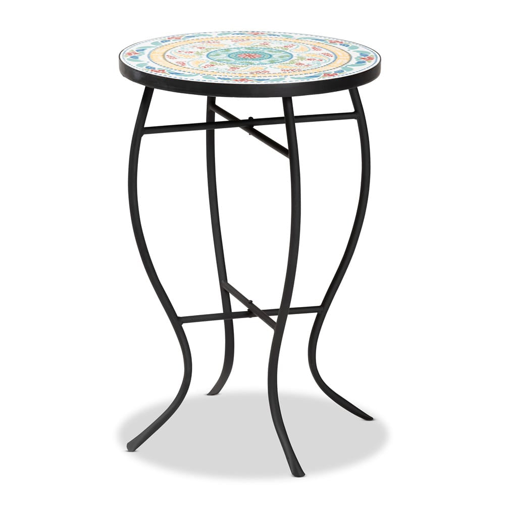 Baxton Studio - Gaenor Outdoor Plant Stand in Multi-Colored/Black - H01-104289 Plant Stand view 1