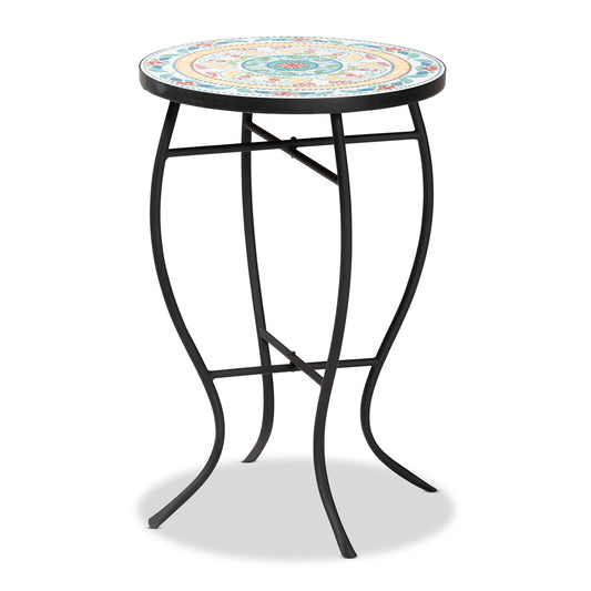 Baxton Studio - Gaenor Outdoor Plant Stand in Multi-Colored/Black - H01-104289 Plant Stand view 1