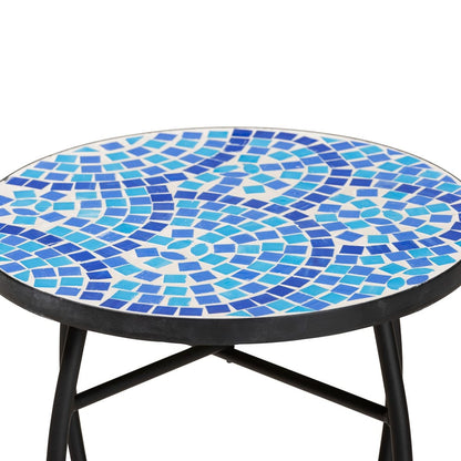 Baxton Studio - GaeNor Plant Stand in Black/Blue - H01-97880-Mosaic Plant Stand view 3