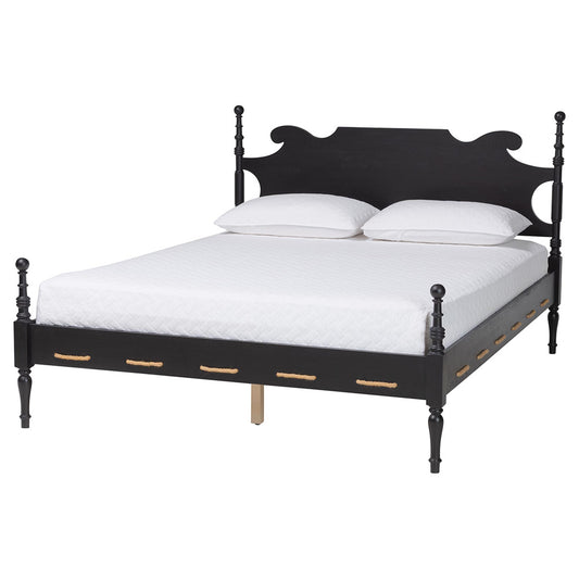 Baxton Studio - Gaetano Queen Size Bed in Black - MG0262-Black-Queen view 1