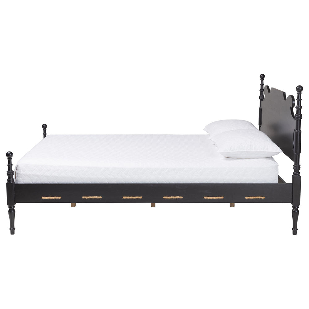Baxton Studio - Gaetano Queen Size Bed in Black - MG0262-Black-Queen view 2