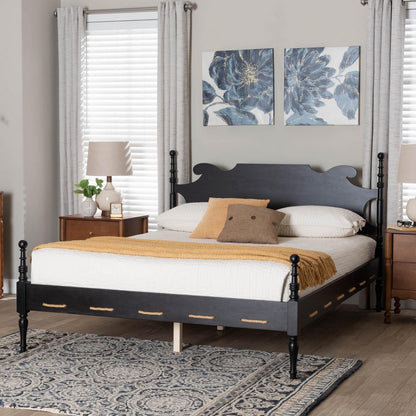 Baxton Studio - Gaetano Queen Size Bed in Black - MG0262-Black-Queen view 7