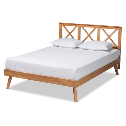 Baxton Studio - Galvin Full Size Bed in Brown - SW8219-Rustic Brown-Full view 1