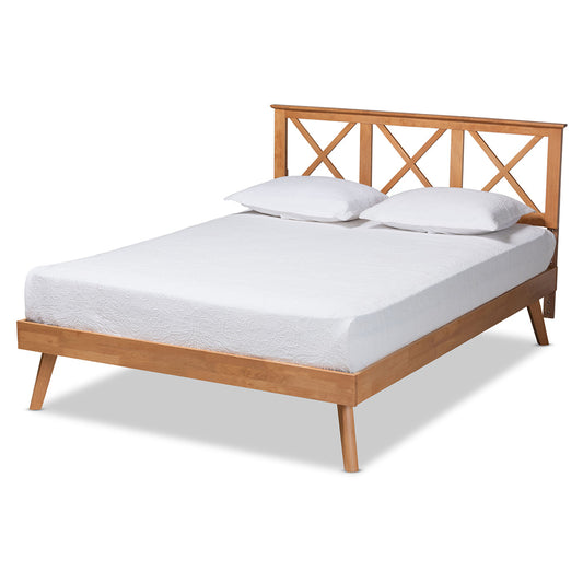 Baxton Studio - Galvin Full Size Bed in Brown - SW8219-Rustic Brown-Full view 1