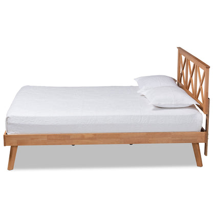 Baxton Studio - Galvin Full Size Bed in Brown - SW8219-Rustic Brown-Full view 2