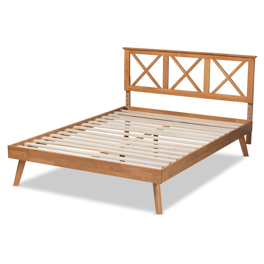Baxton Studio - Galvin Queen Size Bed in Brown - SW8219-Rustic Brown-Queen view 3