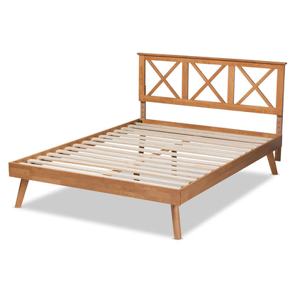 Baxton Studio - Galvin Queen Size Bed in Brown - SW8219-Rustic Brown-Queen view 3
