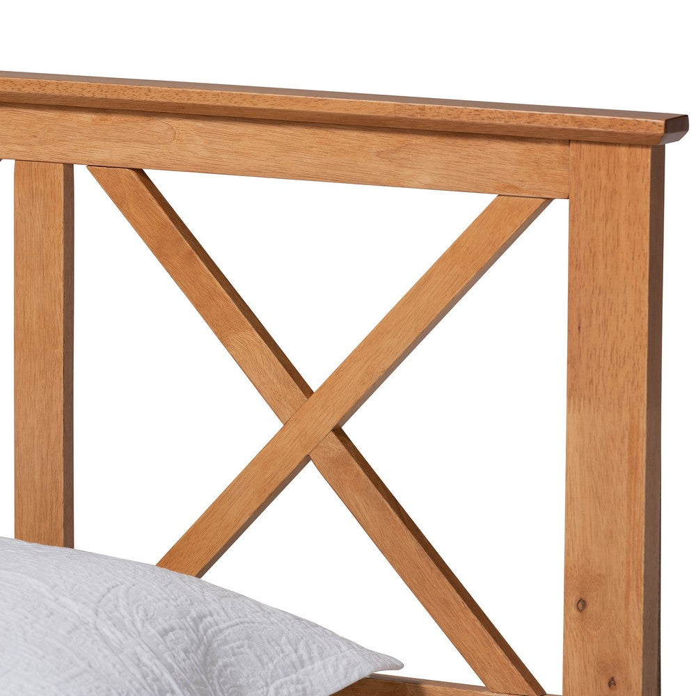 Baxton Studio - Galvin Twin Size Bed in Brown - SW8219-Rustic Brown-Twin view 4