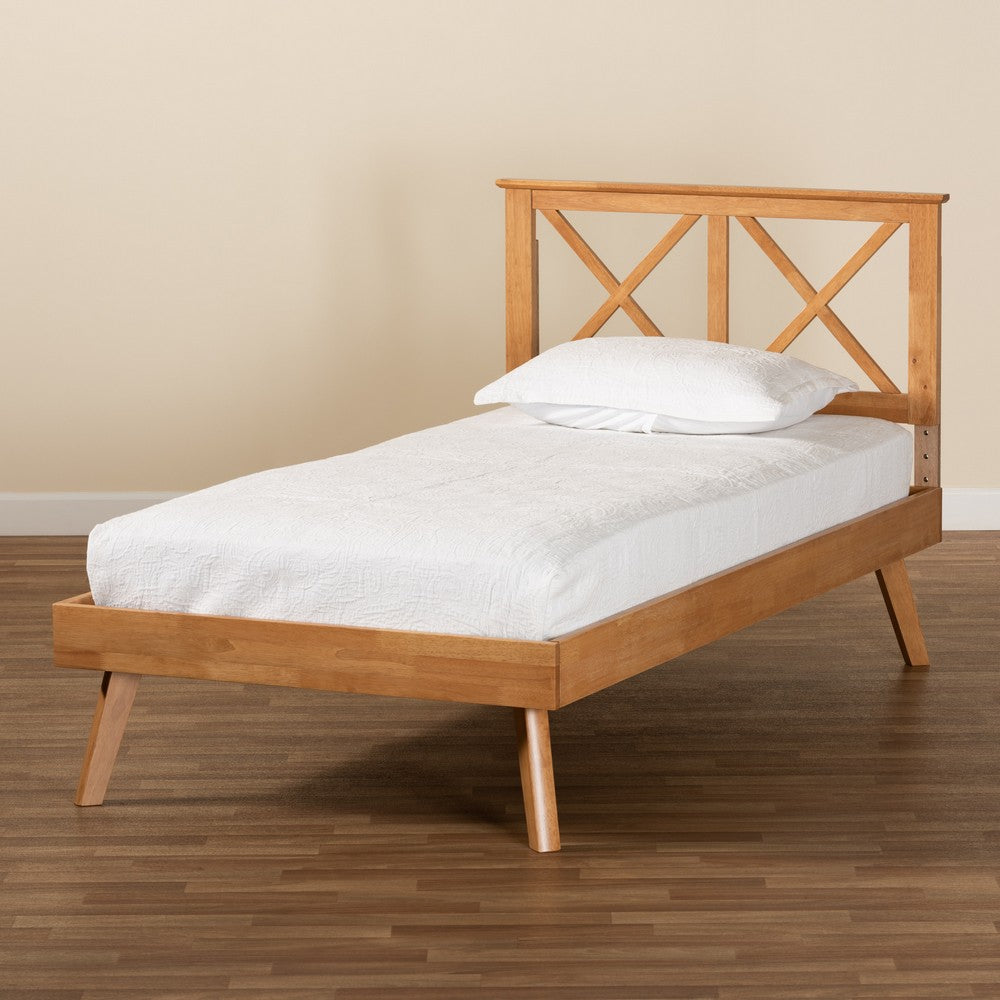 Baxton Studio - Galvin Twin Size Bed in Brown - SW8219-Rustic Brown-Twin view 7