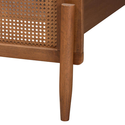 Baxton Studio - Gardwin King Size Bed in Ash Walnut/Light Brown - MG0089-Ash Walnut Rattan-King view 5