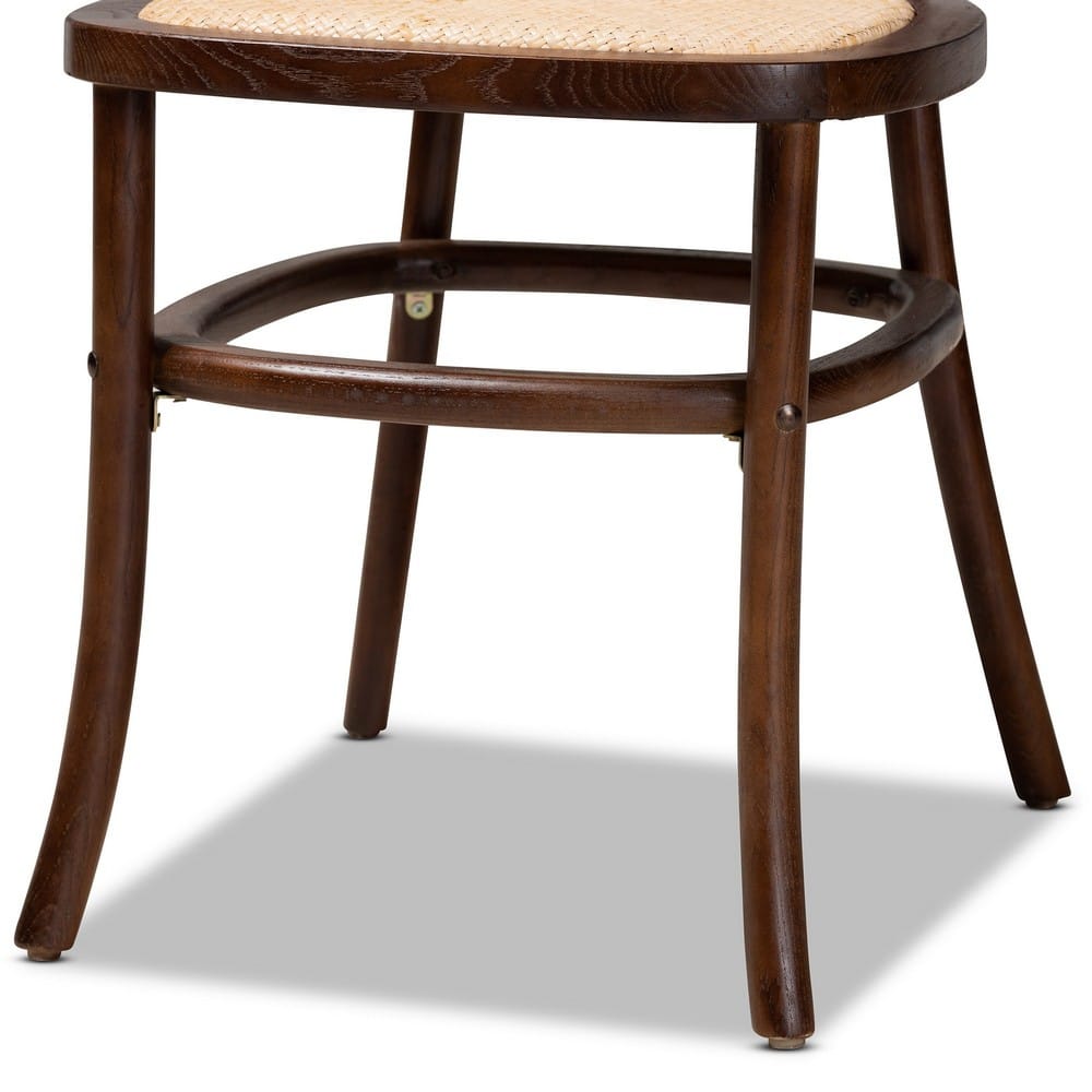 Baxton Studio - Garold Set of 2 Dining Chairs in Beige/Walnut Brown - C19-Walnut-Beechwood/Rattan-DC view 5