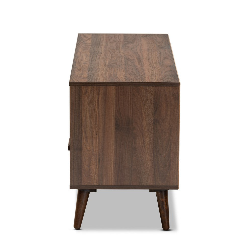 Baxton Studio - Garrick TV Stand in Grey/Walnut Brown - TV8018-Walnut/Grey-TV view 4