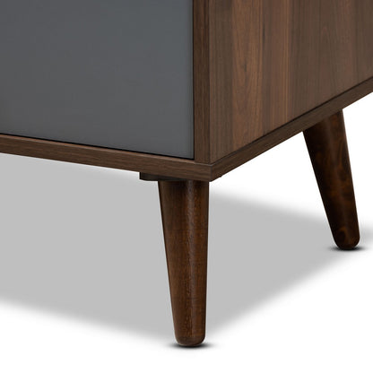 Baxton Studio - Garrick TV Stand in Grey/Walnut Brown - TV8018-Walnut/Grey-TV view 7