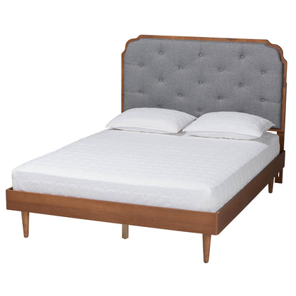 Baxton Studio - Garron King Size Bed in Grey/Walnut Brown - MG9772/97151-King view 1