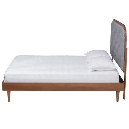 Baxton Studio - Garron King Size Bed in Grey/Walnut Brown - MG9772/97151-King view 2
