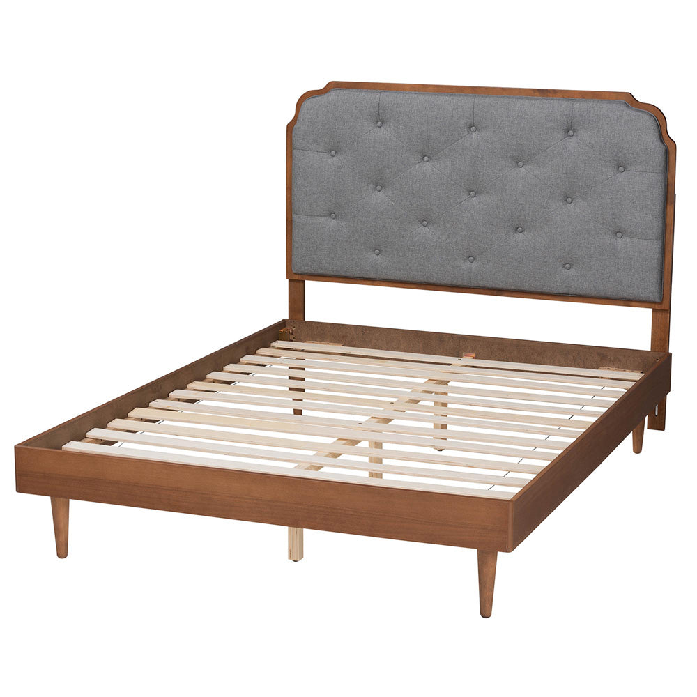 Baxton Studio - Garron King Size Bed in Grey/Walnut Brown - MG9772/97151-King view 3