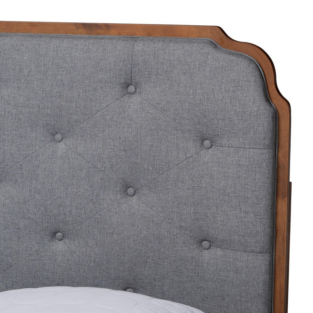 Baxton Studio - Garron King Size Bed in Grey/Walnut Brown - MG9772/97151-King view 4