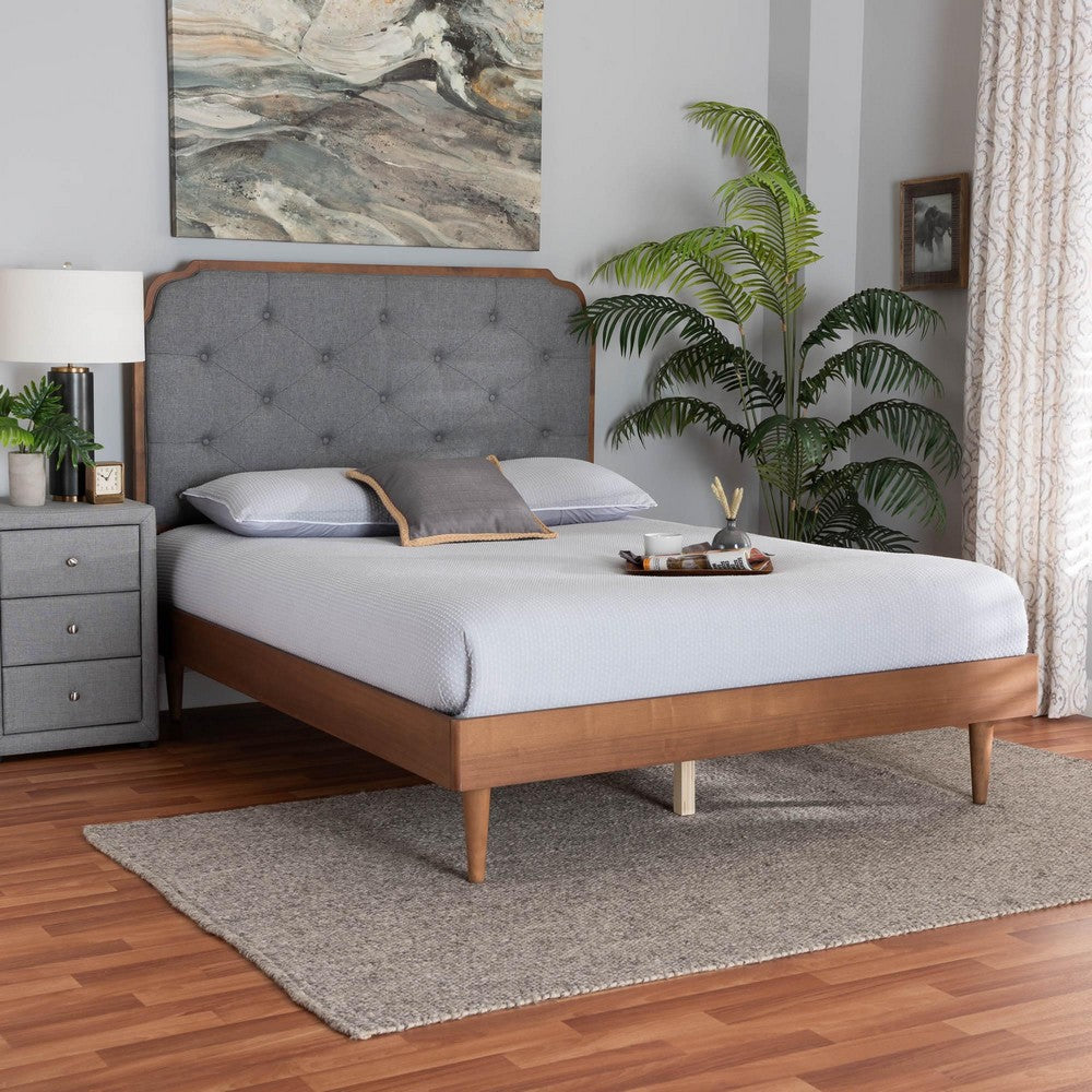 Baxton Studio - Garron King Size Bed in Grey/Walnut Brown - MG9772/97151-King view 7