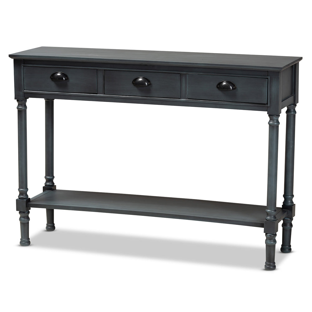 Baxton Studio - Garvey Console Table in Dark Blue Gray - JY20A373-Grey-Console view 1