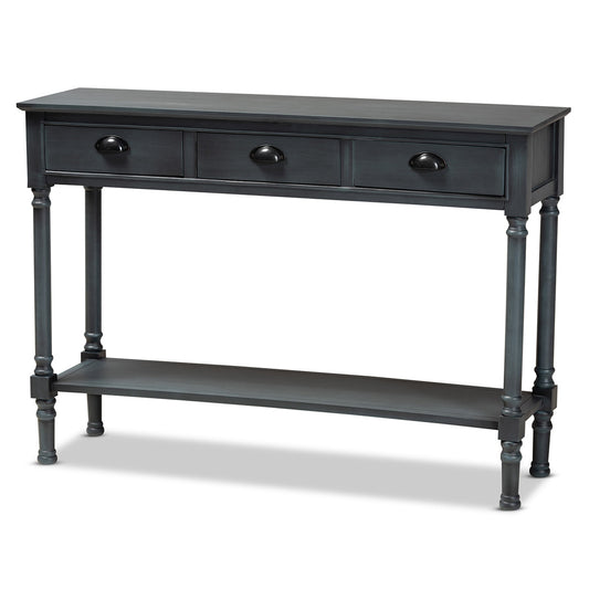 Baxton Studio - Garvey Console Table in Dark Blue Gray - JY20A373-Grey-Console view 1