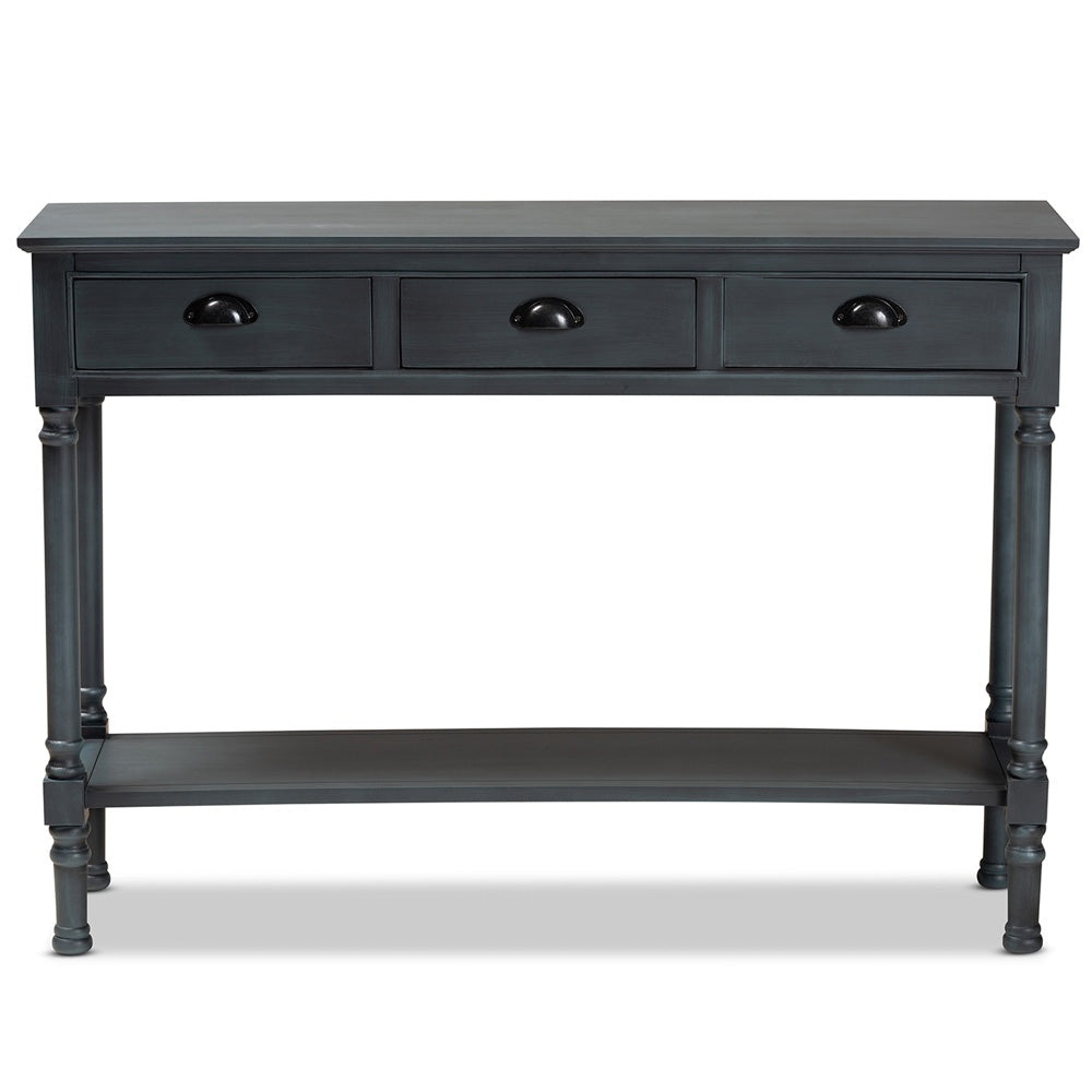 Baxton Studio - Garvey Console Table in Dark Blue Gray - JY20A373-Grey-Console view 3