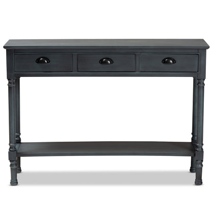 Baxton Studio - Garvey Console Table in Dark Blue Gray - JY20A373-Grey-Console view 3