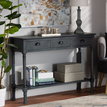 Baxton Studio - Garvey Console Table in Dark Blue Gray - JY20A373-Grey-Console view 7