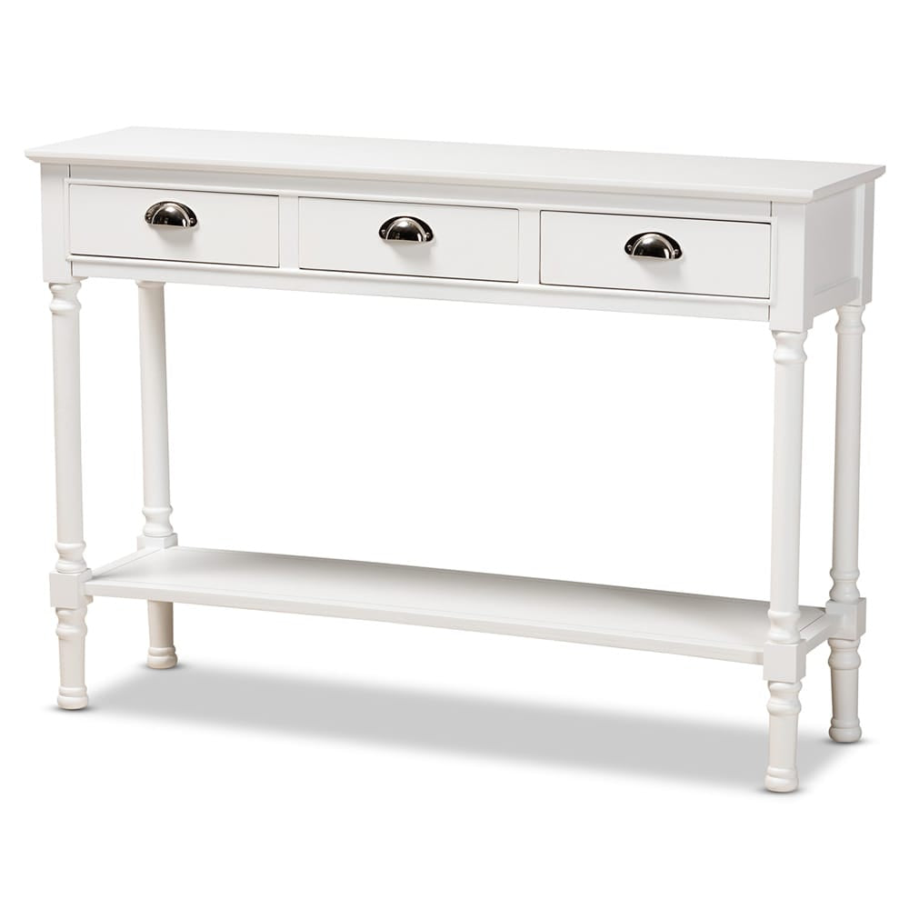 Baxton Studio - Garvey Console Table in White - JY20A373-Antique White-Console view 1