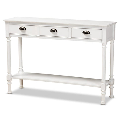Baxton Studio - Garvey Console Table in White - JY20A373-Antique White-Console view 1