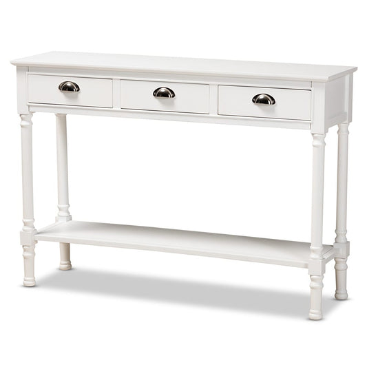 Baxton Studio - Garvey Console Table in White - JY20A373-Antique White-Console view 1