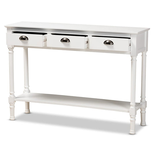 Baxton Studio - Garvey Console Table in White - JY20A373-Antique White-Console view 2