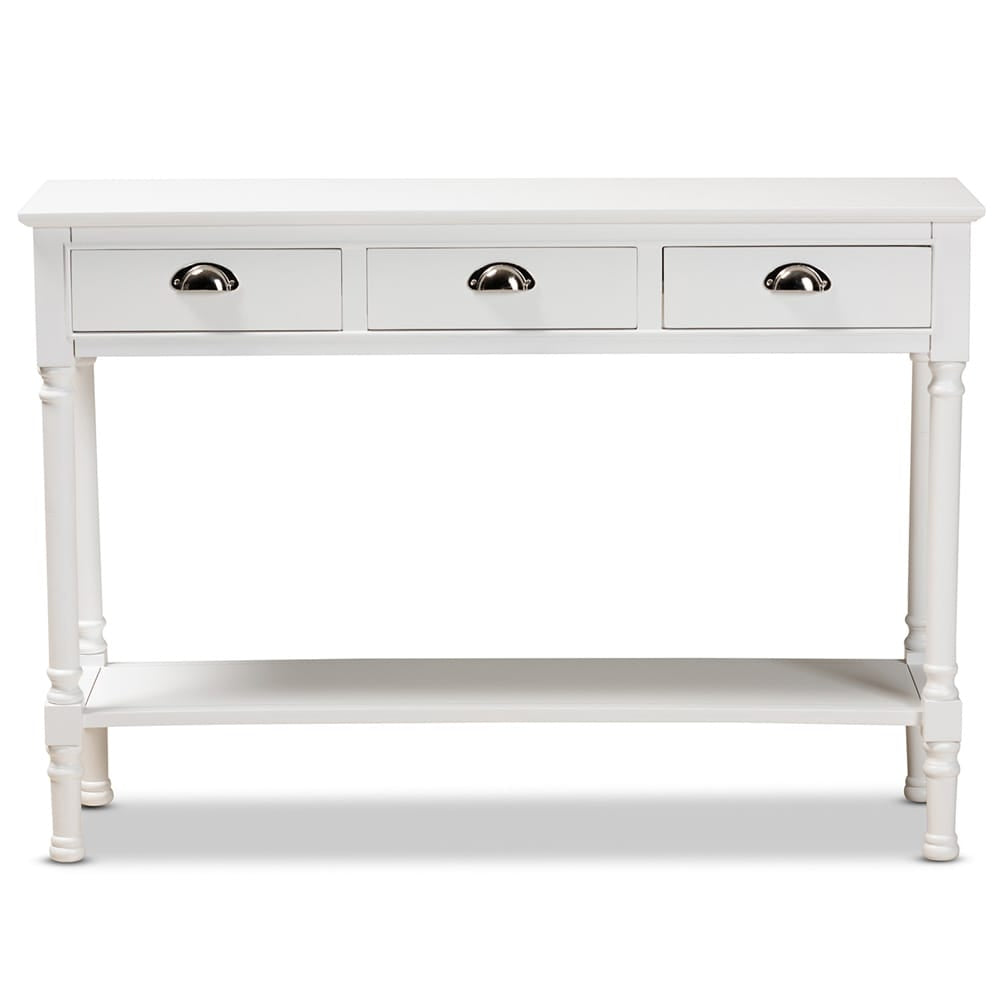 Baxton Studio - Garvey Console Table in White - JY20A373-Antique White-Console view 3