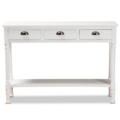 Baxton Studio - Garvey Console Table in White - JY20A373-Antique White-Console view 3