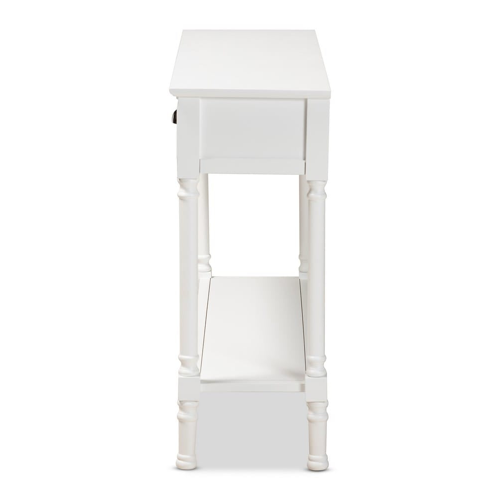 Baxton Studio - Garvey Console Table in White - JY20A373-Antique White-Console view 4