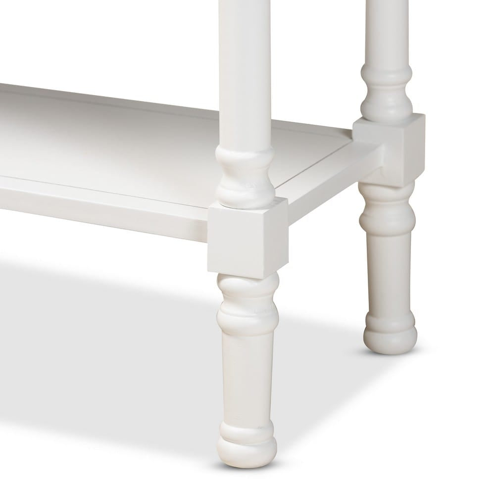 Baxton Studio - Garvey Console Table in White - JY20A373-Antique White-Console view 6
