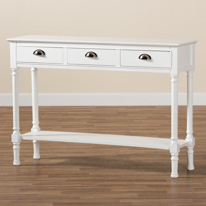 Baxton Studio - Garvey Console Table in White - JY20A373-Antique White-Console view 8