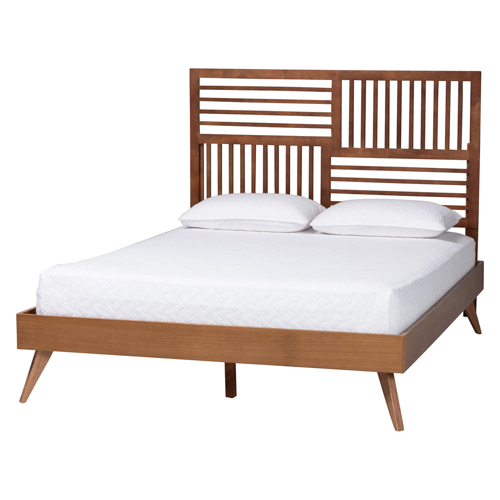 Baxton Studio - Gemma King Bed w/ Headboard in Ash Walnut - Gemma-Ash Walnut-King view 1