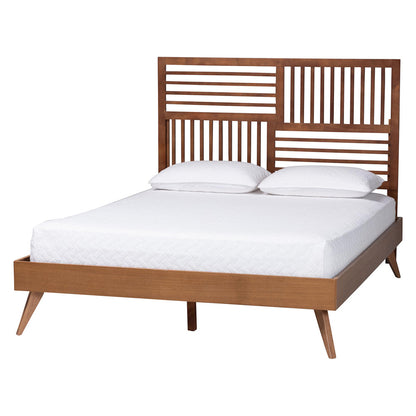 Baxton Studio - Gemma King Bed w/ Headboard in Ash Walnut - Gemma-Ash Walnut-King view 1