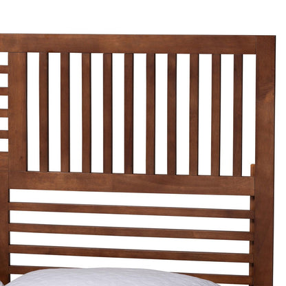 Baxton Studio - Gemma King Bed w/ Headboard in Ash Walnut - Gemma-Ash Walnut-King view 4