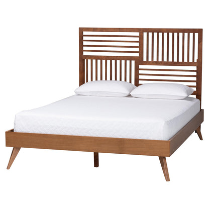 Baxton Studio - Gemma Queen Size Bed in Ash Walnut - Gemma-Ash Walnut-Queen view 1