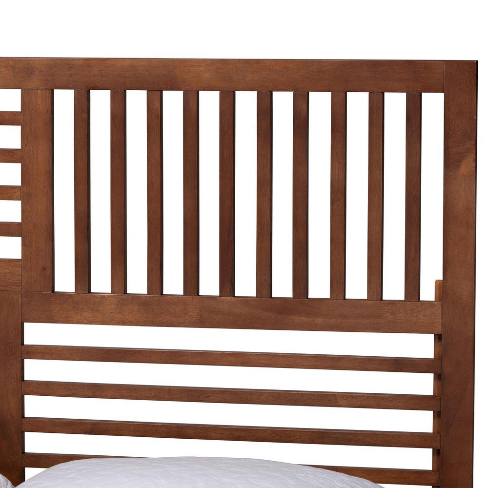 Baxton Studio - Gemma Queen Size Bed in Ash Walnut - Gemma-Ash Walnut-Queen view 4