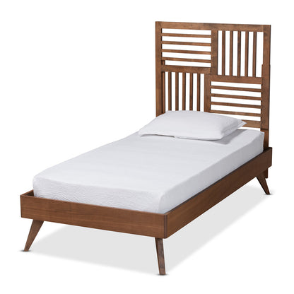 Baxton Studio - Gemma Twin Size Bed in Walnut Brown - Gemma-Ash Walnut-Twin view 1