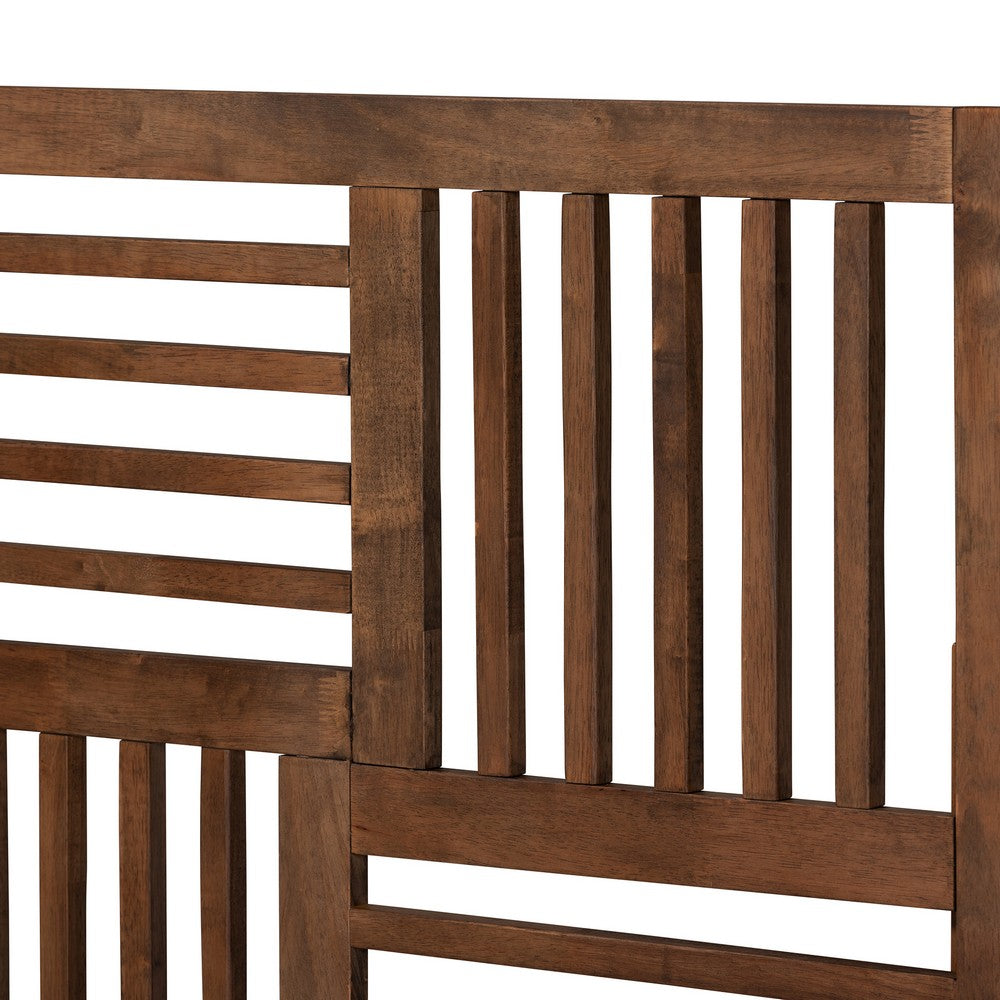Baxton Studio - Gemma Twin Size Bed in Walnut Brown - Gemma-Ash Walnut-Twin view 4