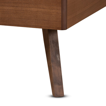 Baxton Studio - Gemma Twin Size Bed in Walnut Brown - Gemma-Ash Walnut-Twin view 5