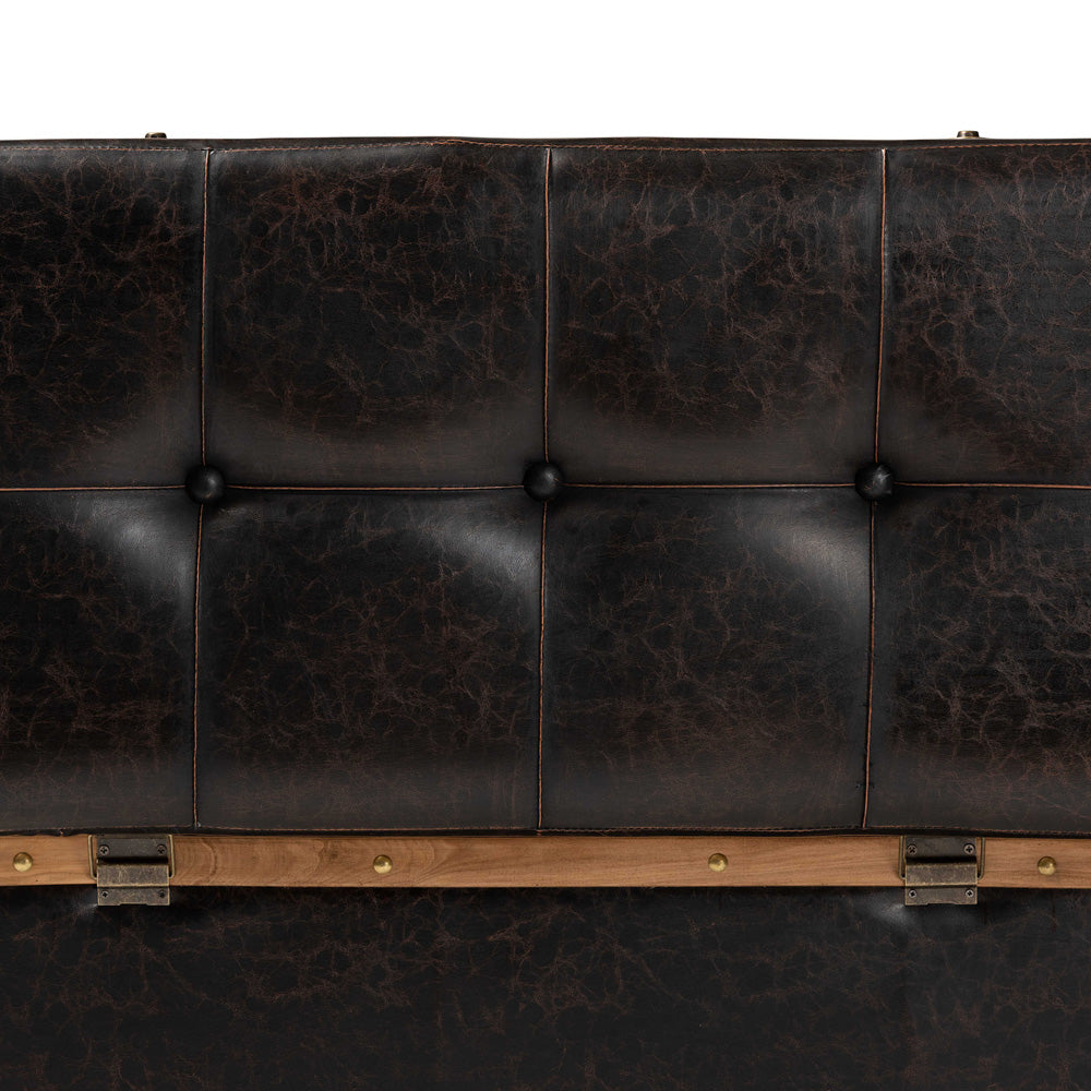 Baxton Studio - Gendry Ottoman in Dark Brown/Oak Brown - JY20B054L-Dark Brown-Large Otto view 6
