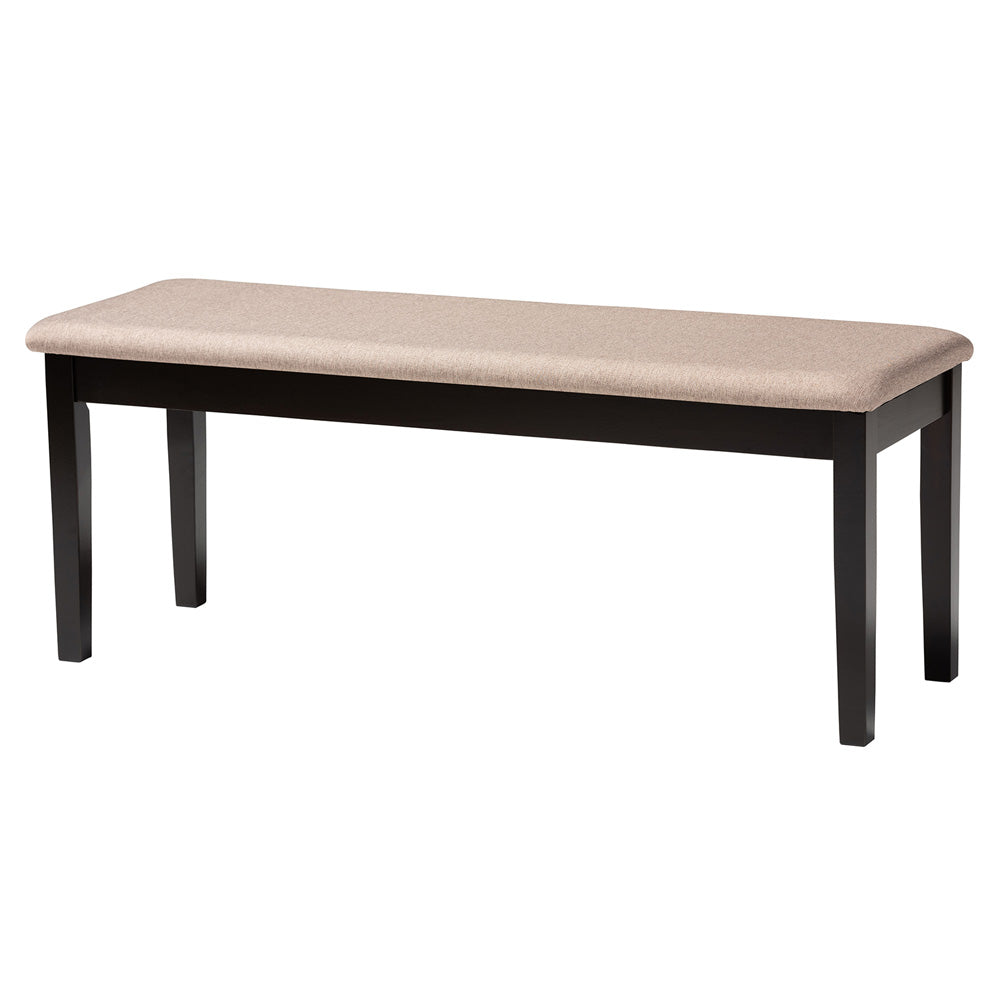 Baxton Studio - Genesis Dining Set in Beige/Dark Brown - RH389C-Sand/Dark Brown-6PC Dining Set view 3