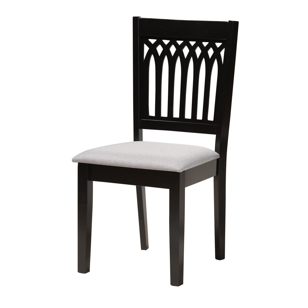 Baxton Studio - Genesis Dining Set in Grey/Dark Brown - RH389C-Grey/Dark Brown-5PC Dining Set view 2