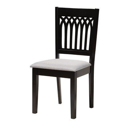 Baxton Studio - Genesis Dining Set in Grey/Dark Brown - RH389C-Grey/Dark Brown-5PC Dining Set view 2